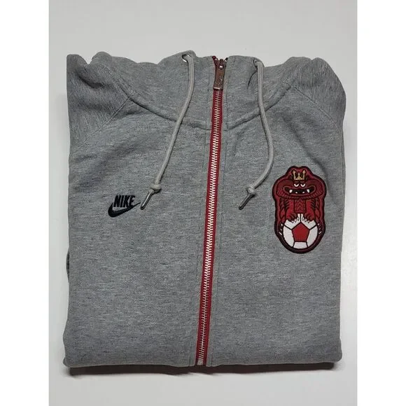 Nike James Jarvis England Football Hoodie Men's Size Medium Rare Gray‎ Red